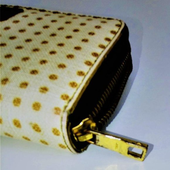 Fossil White with Gold Polka Dots Wallet - Picture 6 of 6